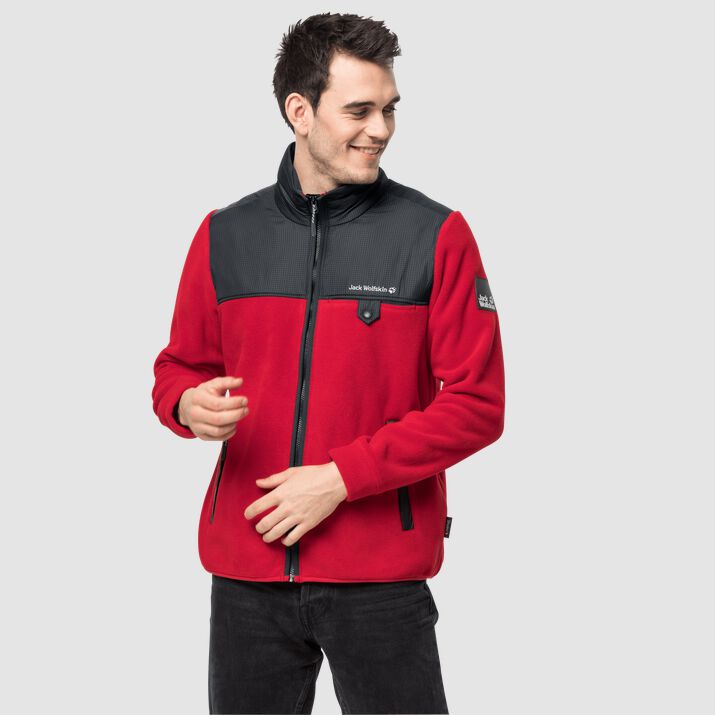 Chamarra Polar Jack Wolfskin Dna Grizzly Hombre Rojos Mexico-9532816